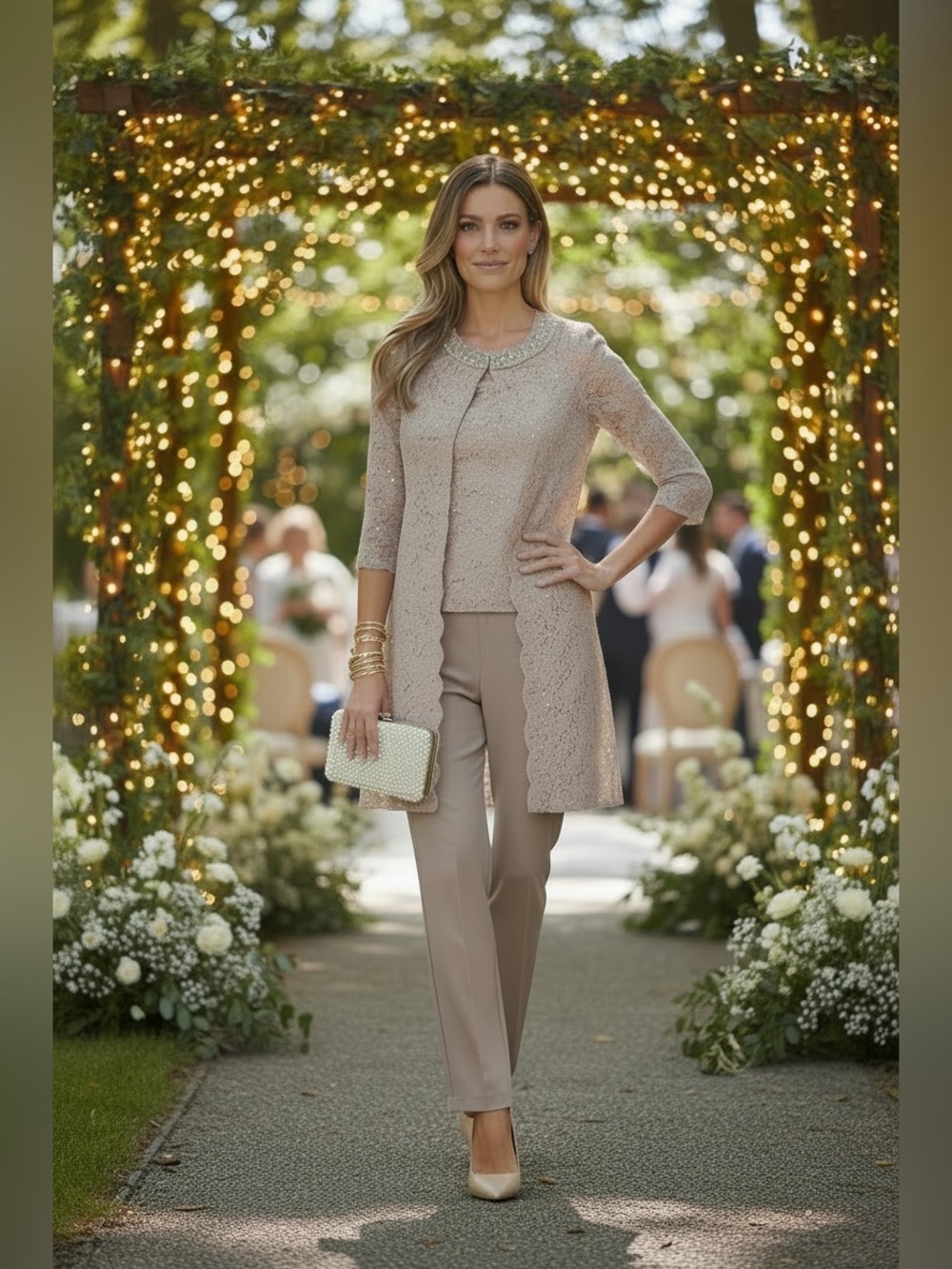 R&M Richards Formal Mother of the Bride Suit Jacket Pant Suit Sz 14P